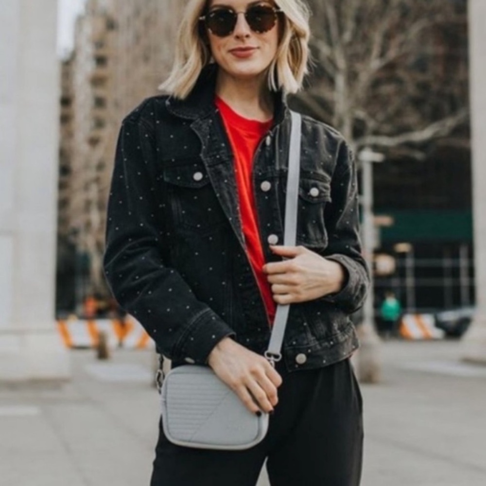 Vooray Sidekick Crossbody Bag Gray Moto Small Phone Bag Wallet NWT